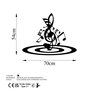 Wallity Musical 1 Escultura de Pared de Metal Negra